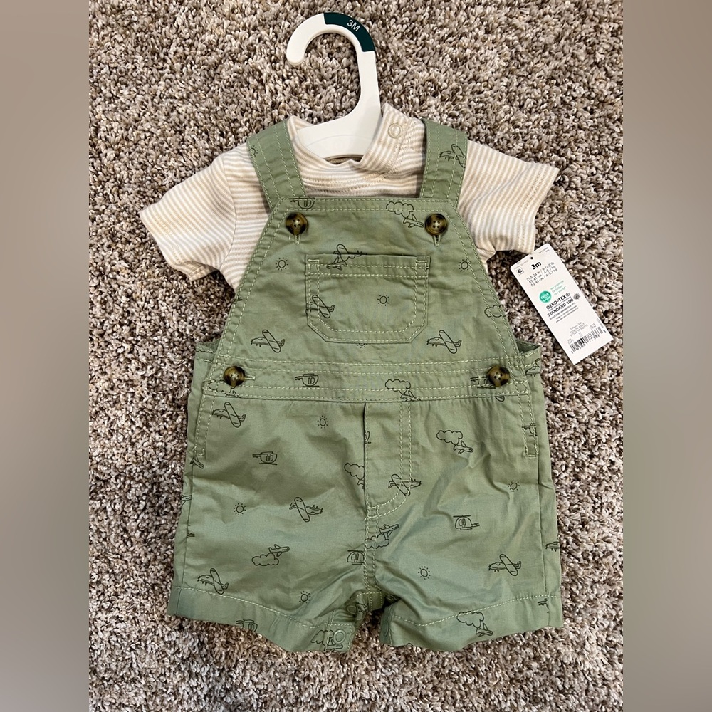 Carter’s Baby Boy 3M Overalls Airplane Outfit NWT